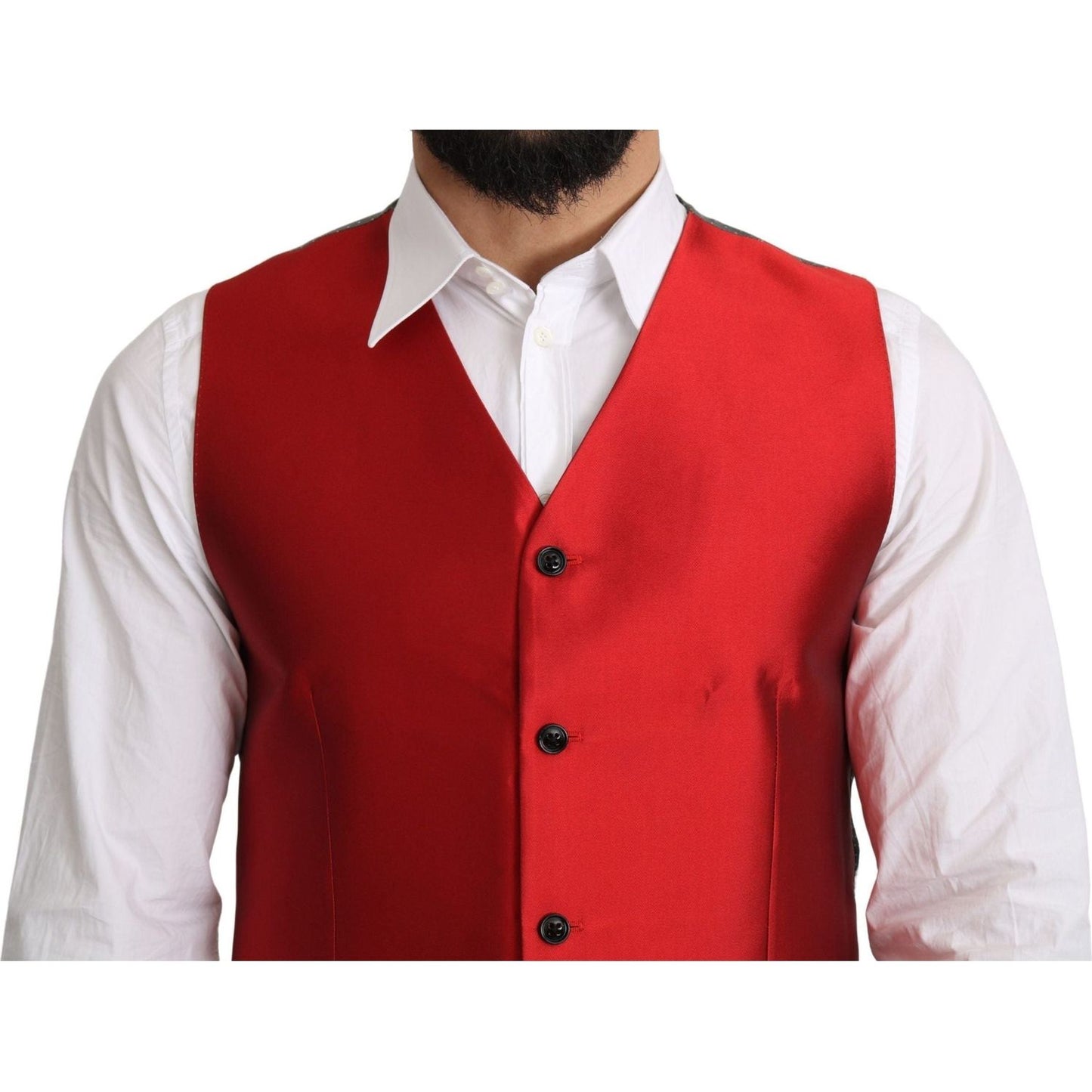 Dolce & GabbanaRavishing Red Silk Formal VestMcRichard Designer Brands£399.00
