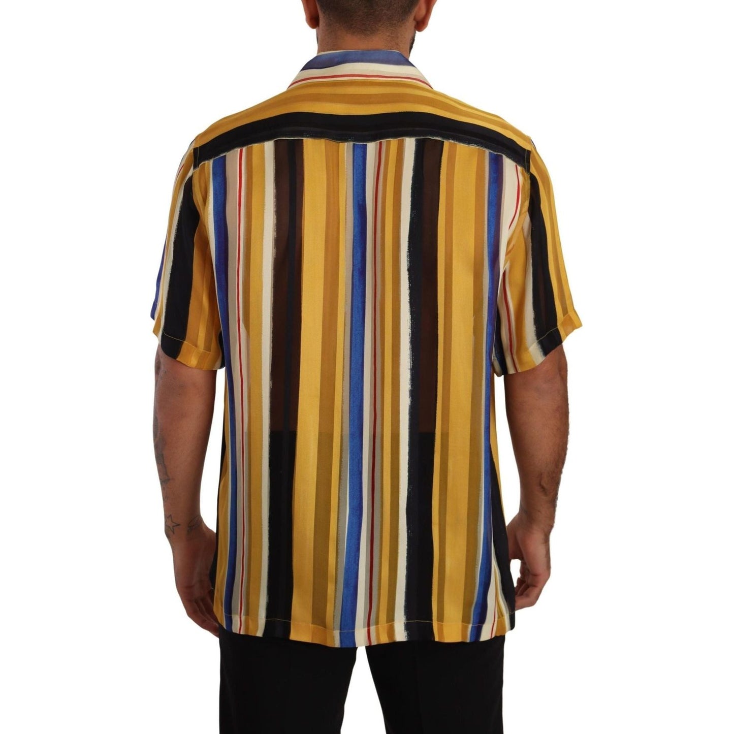 Dolce & GabbanaYellow Striped Silk-Blend Men's ShirtMcRichard Designer Brands£549.00