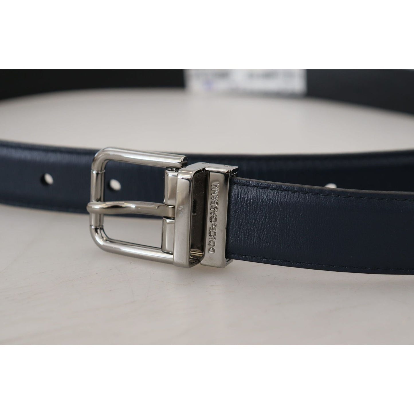 Elegant Blue Calf Leather Belt Dolce & Gabbana