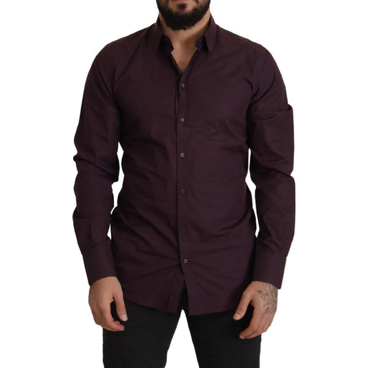 Dolce & Gabbana Regal Purple Slim Fit Dress Shirt purple-cotton-gold-slim-fit-dress-shirt IMG_2531-scaled-d0c52b7c-f93_79595fdb-1813-498b-b969-a7bdb3483389.jpg