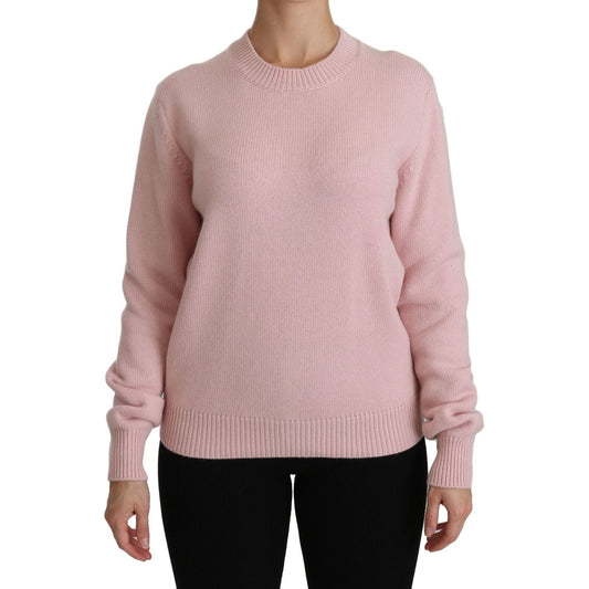 Dolce & Gabbana Cashmere-Blend Pink Crew Neck Sweater pink-crew-neck-cashmere-pullover-sweater IMG_2749-1-scaled-1d57fb32-883.jpg