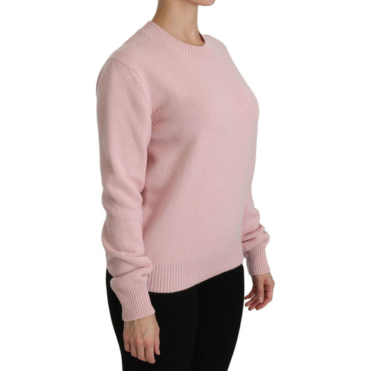 Dolce & Gabbana Cashmere-Blend Pink Crew Neck Sweater pink-crew-neck-cashmere-pullover-sweater IMG_2750-1-scaled-3570cfbd-a21.jpg