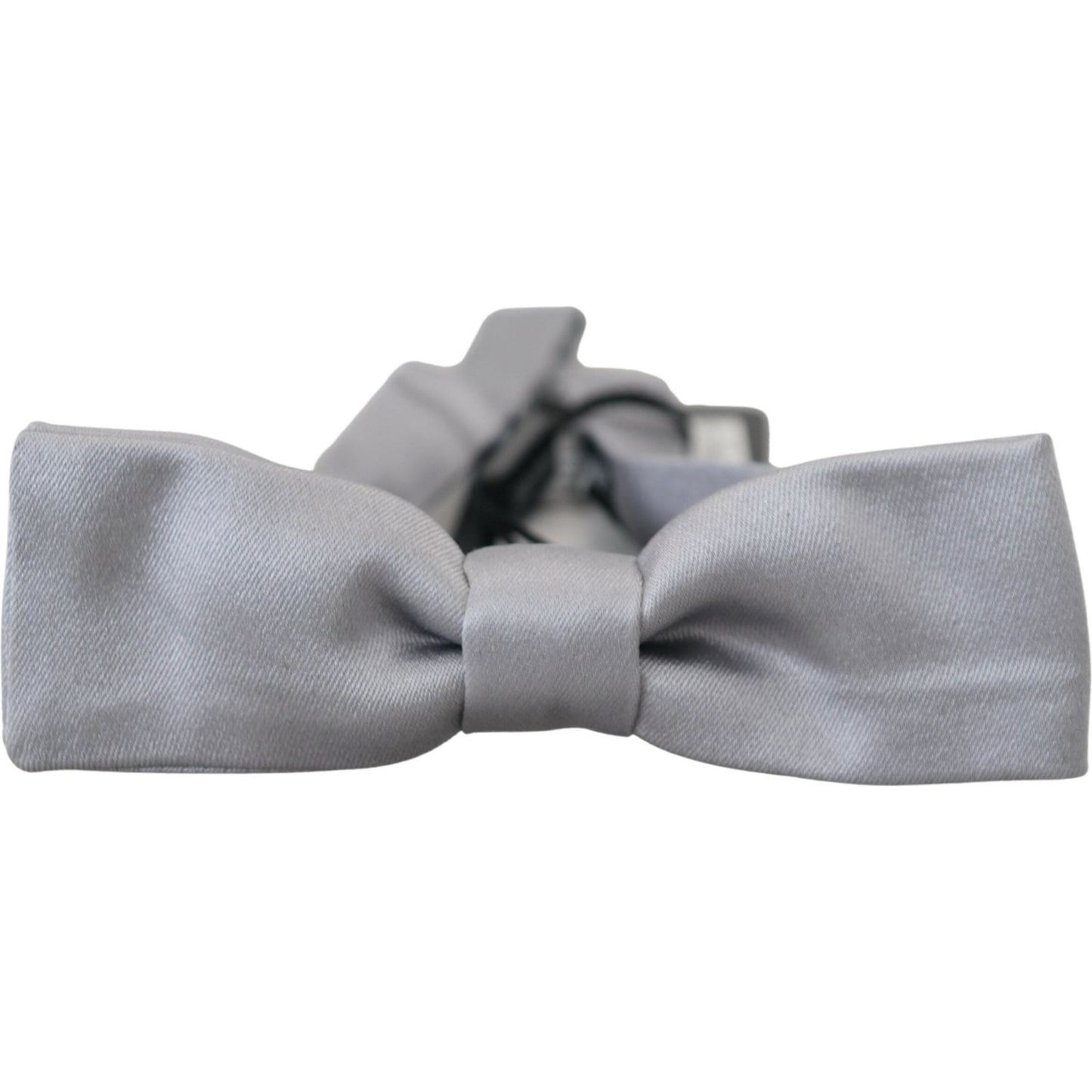 Elegant Gray Silk Bow Tie