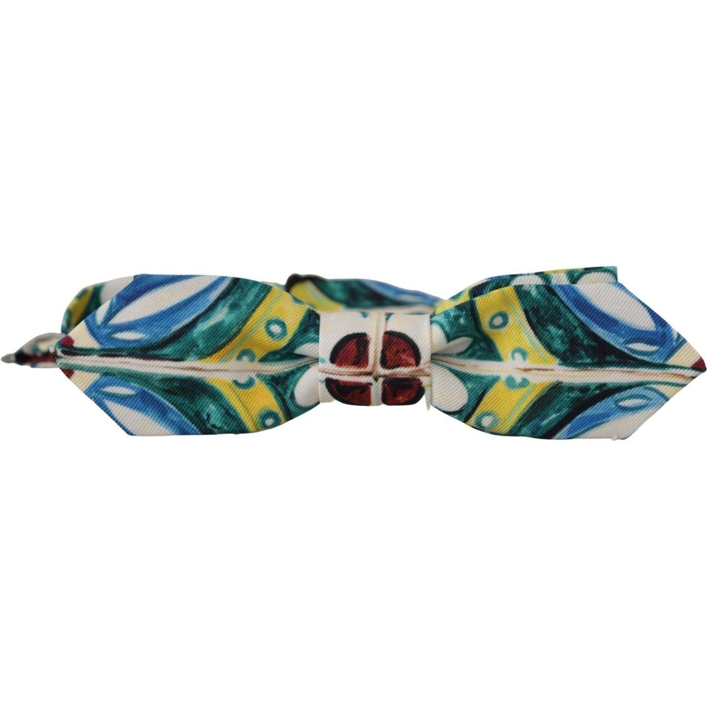 Elegant Silk Majolica Print Bow Tie