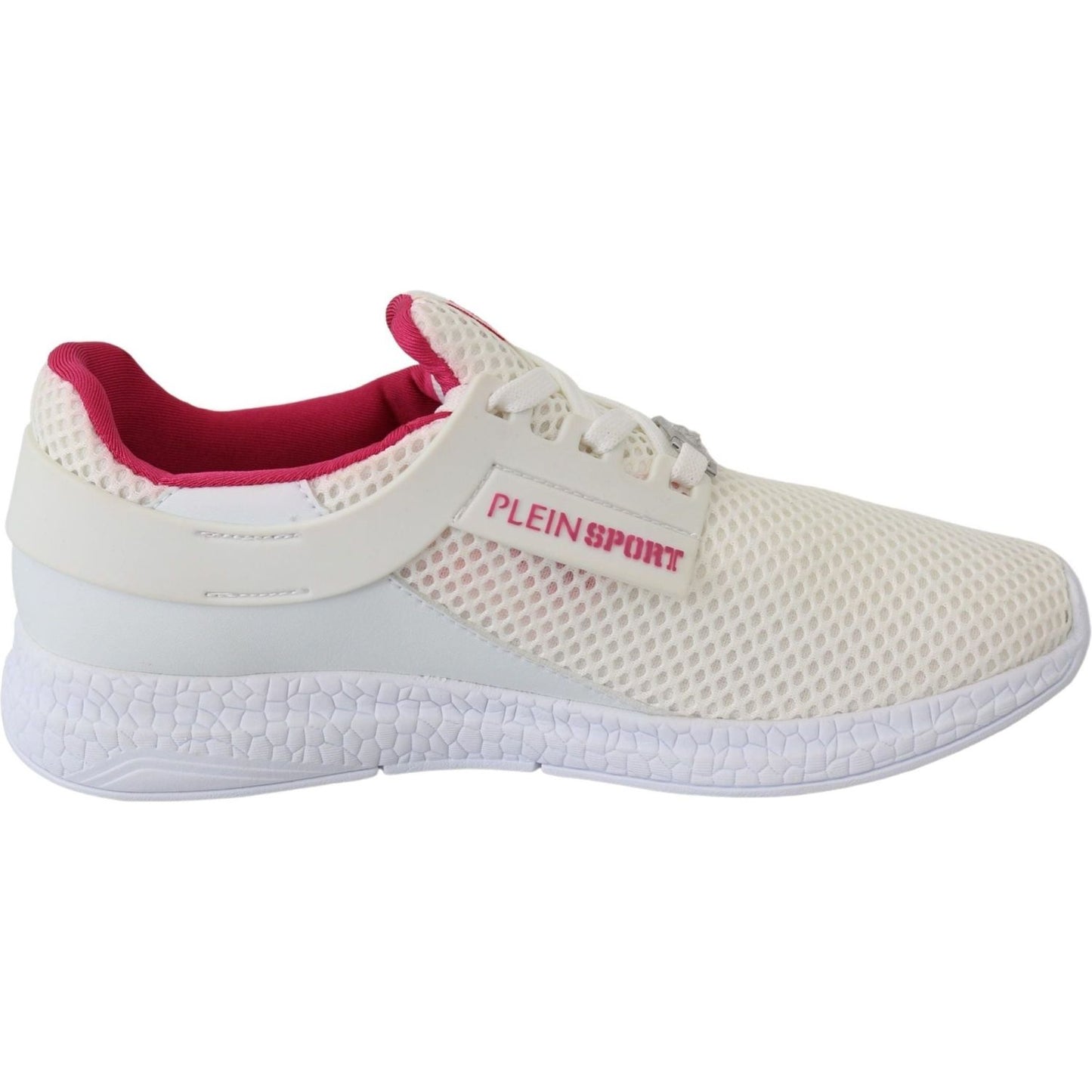 Plein Sport Exclusive White Runner Becky Sneakers white-polyester-runner-becky-sneakers-shoes IMG_2947-scaled-73679760-232.jpg