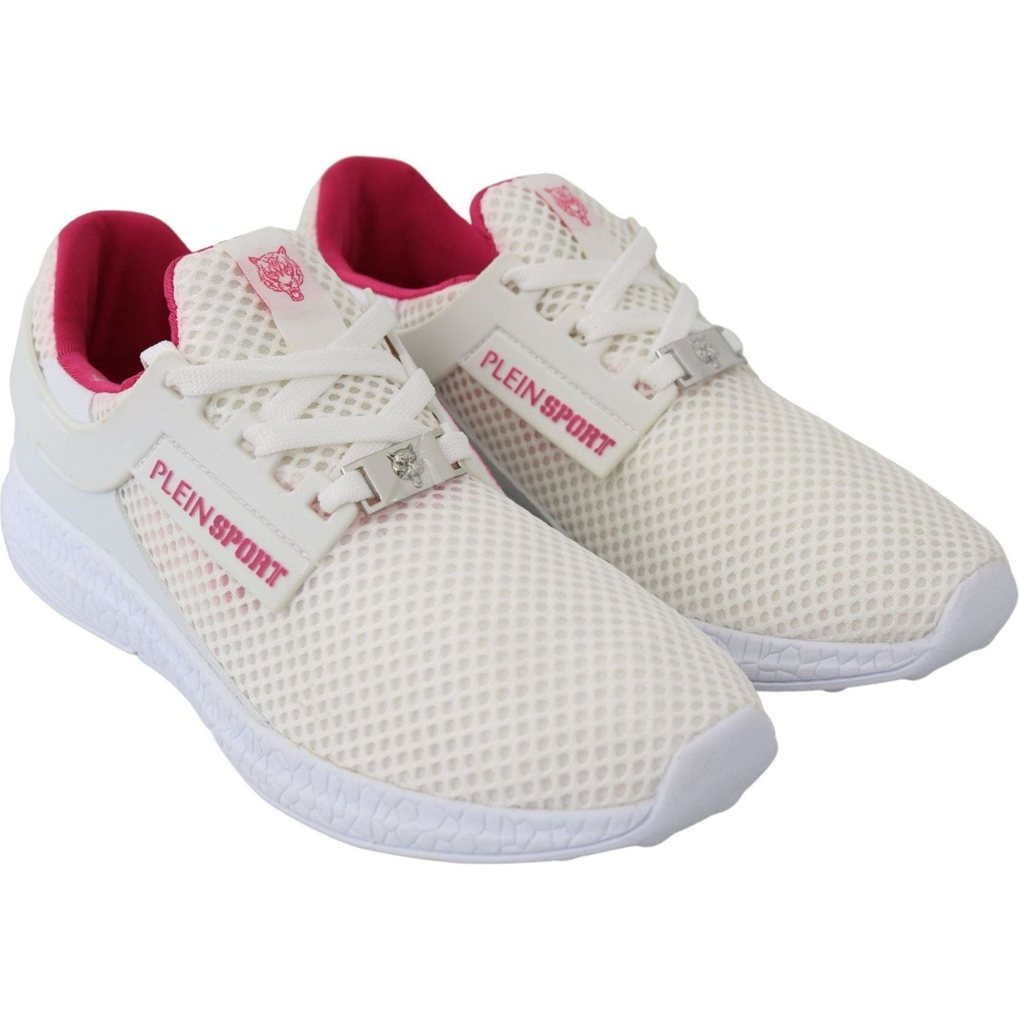 Plein Sport Exclusive White Runner Becky Sneakers white-polyester-runner-becky-sneakers-shoes IMG_2948-scaled-bc2d6044-465.jpg