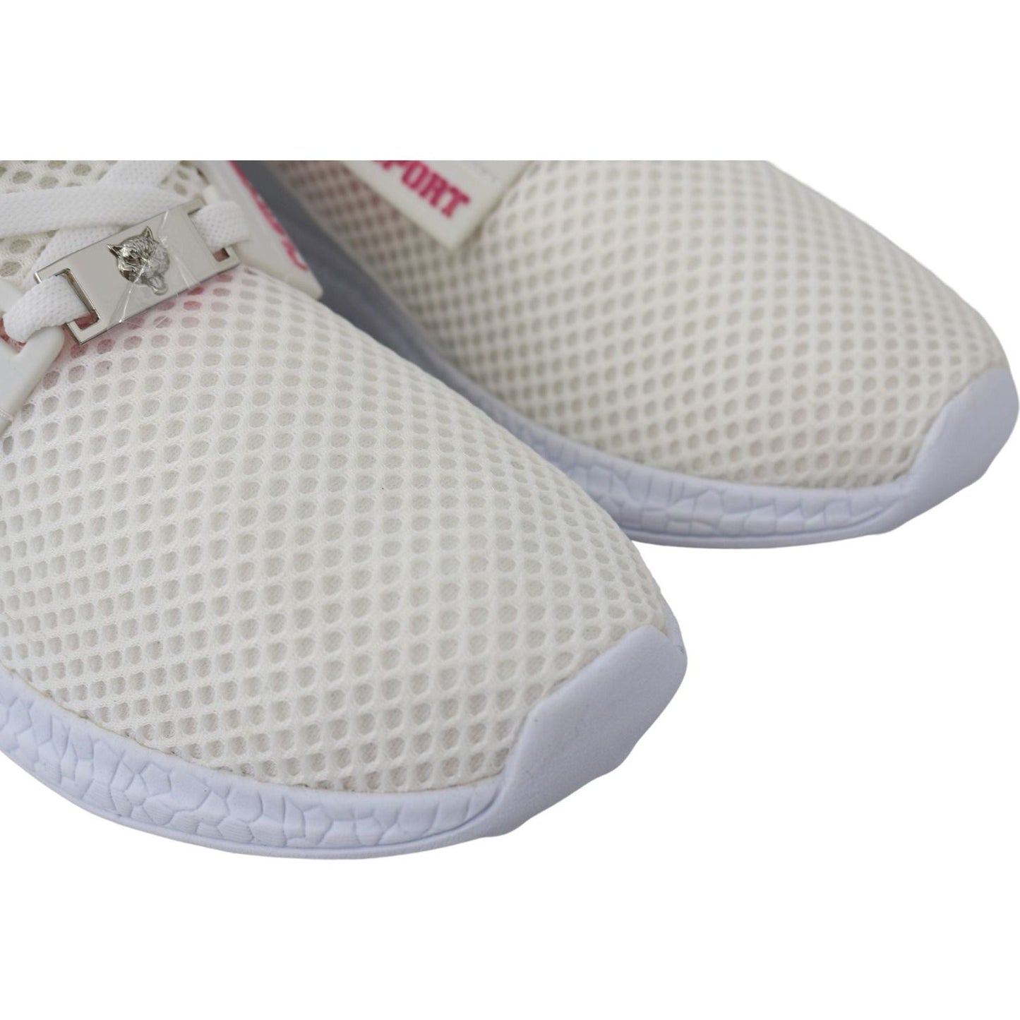 Plein Sport Exclusive White Runner Becky Sneakers white-polyester-runner-becky-sneakers-shoes IMG_2949-scaled-bcdaafd0-60d.jpg