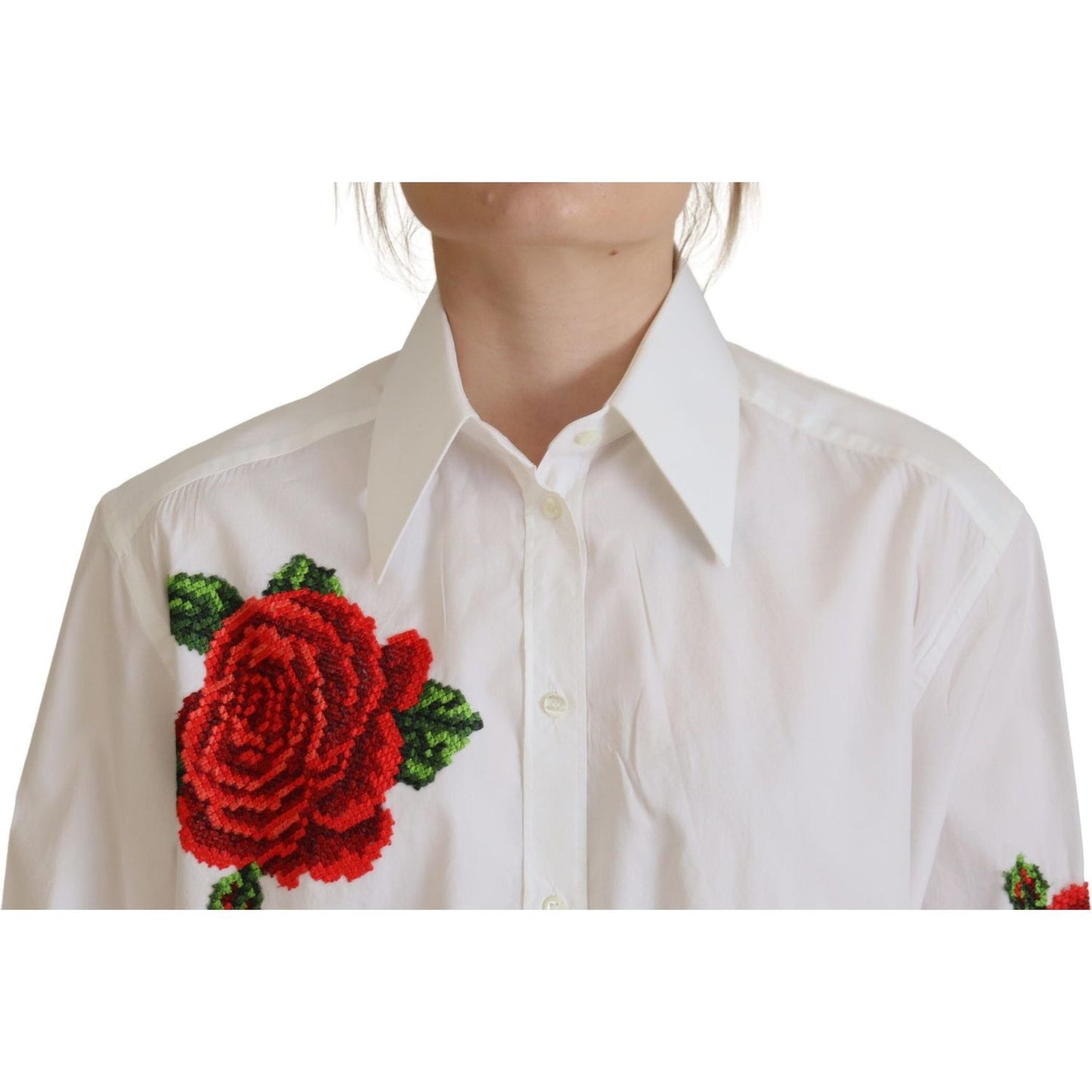 Dolce & GabbanaElegant Floral Embroidered Silk Blend ShirtMcRichard Designer Brands£629.00