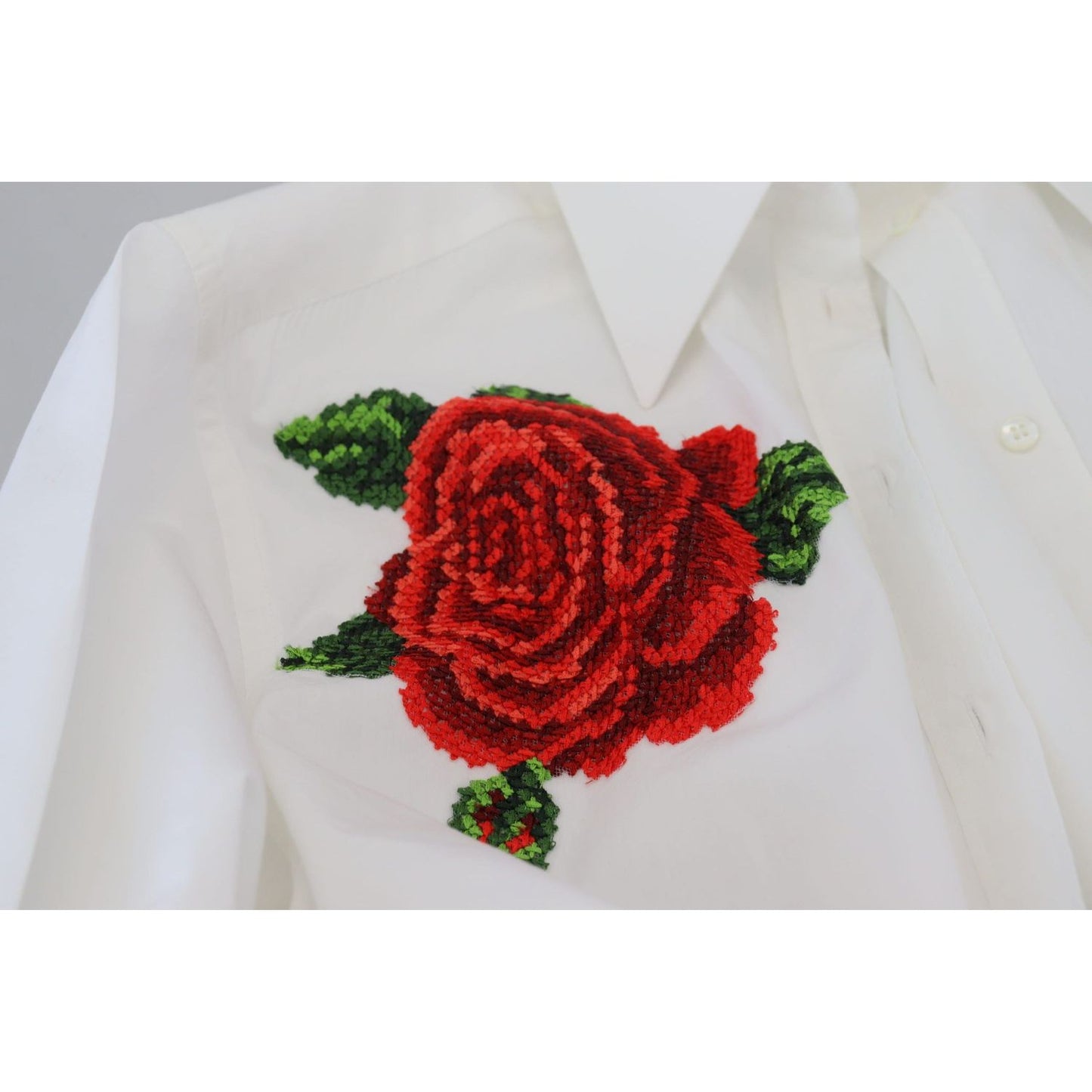 Dolce & GabbanaElegant Floral Embroidered Silk Blend ShirtMcRichard Designer Brands£629.00