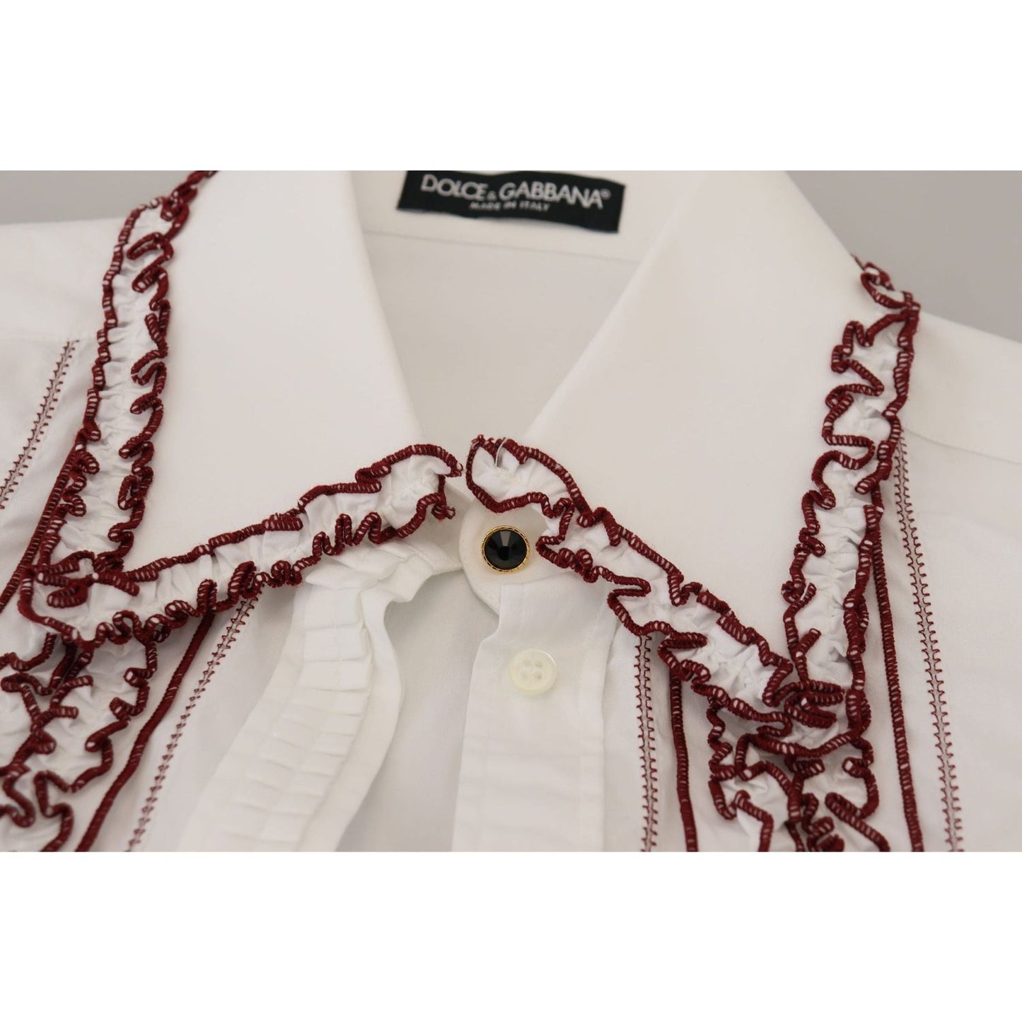 Dolce & GabbanaElegant White Cotton Polo TopMcRichard Designer Brands£629.00