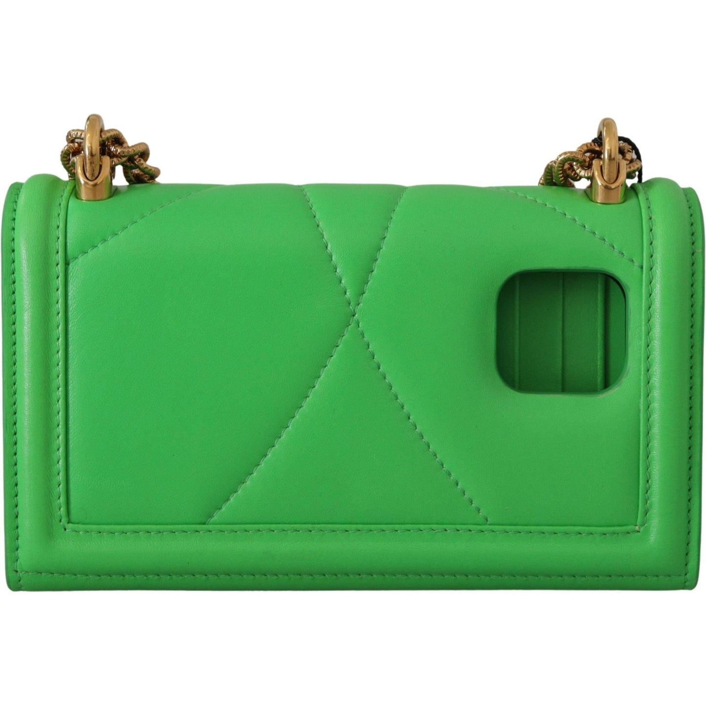 Dolce & Gabbana Elegant Leather iPhone Wallet Case with Chain green-leather-devotion-cardholder-iphone-11-pro-wallet IMG_3538-1-17ce9557-3d0.jpg