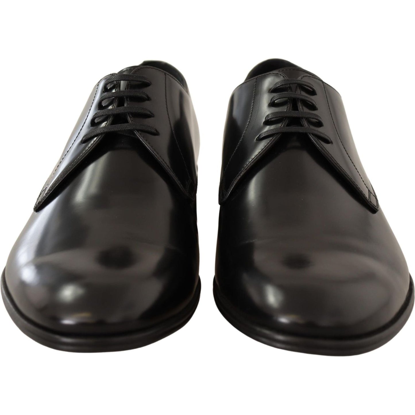 Dolce & Gabbana Elegant Black Leather Derby Shoes black-leather-lace-up-men-dress-derby-shoes-2 Dress Shoes IMG_3700-scaled-c40aff0f-d88.jpg
