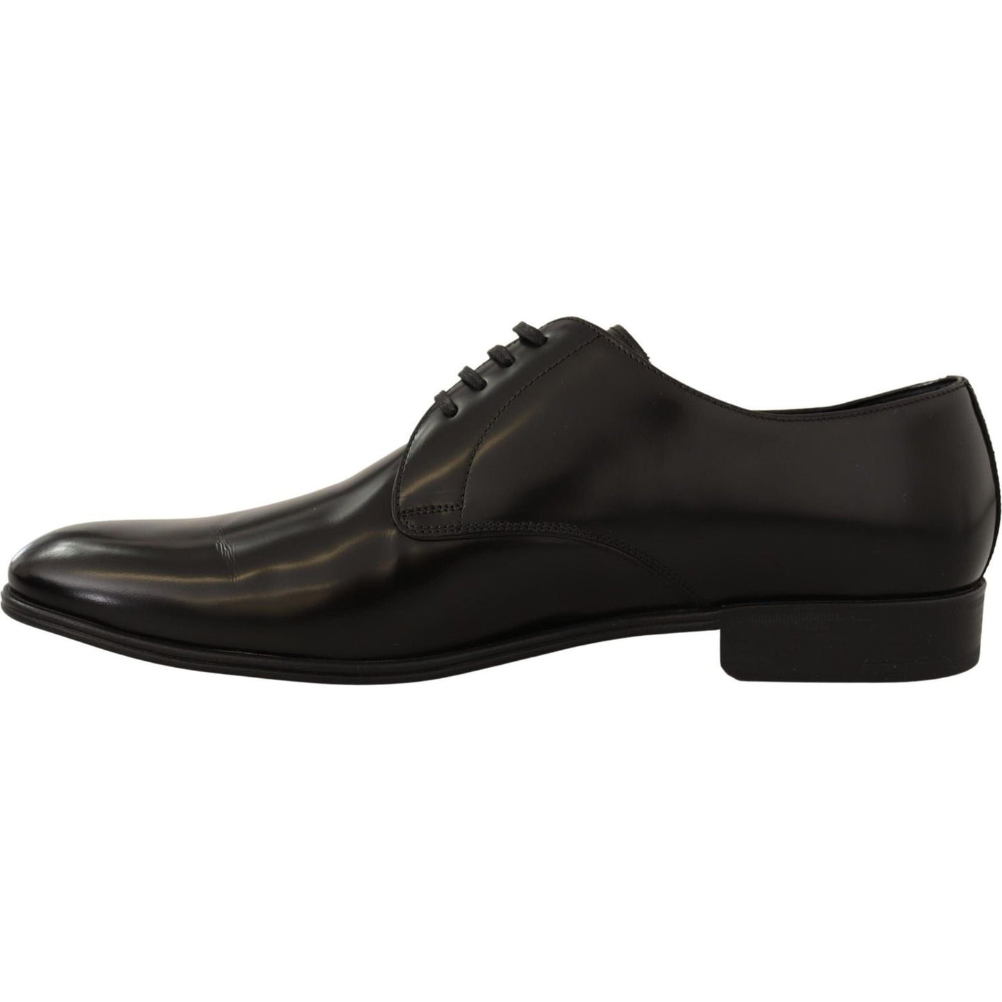 Dolce & Gabbana Elegant Black Leather Derby Shoes black-leather-lace-up-men-dress-derby-shoes-2 Dress Shoes IMG_3703-scaled-701803b9-4f5.jpg