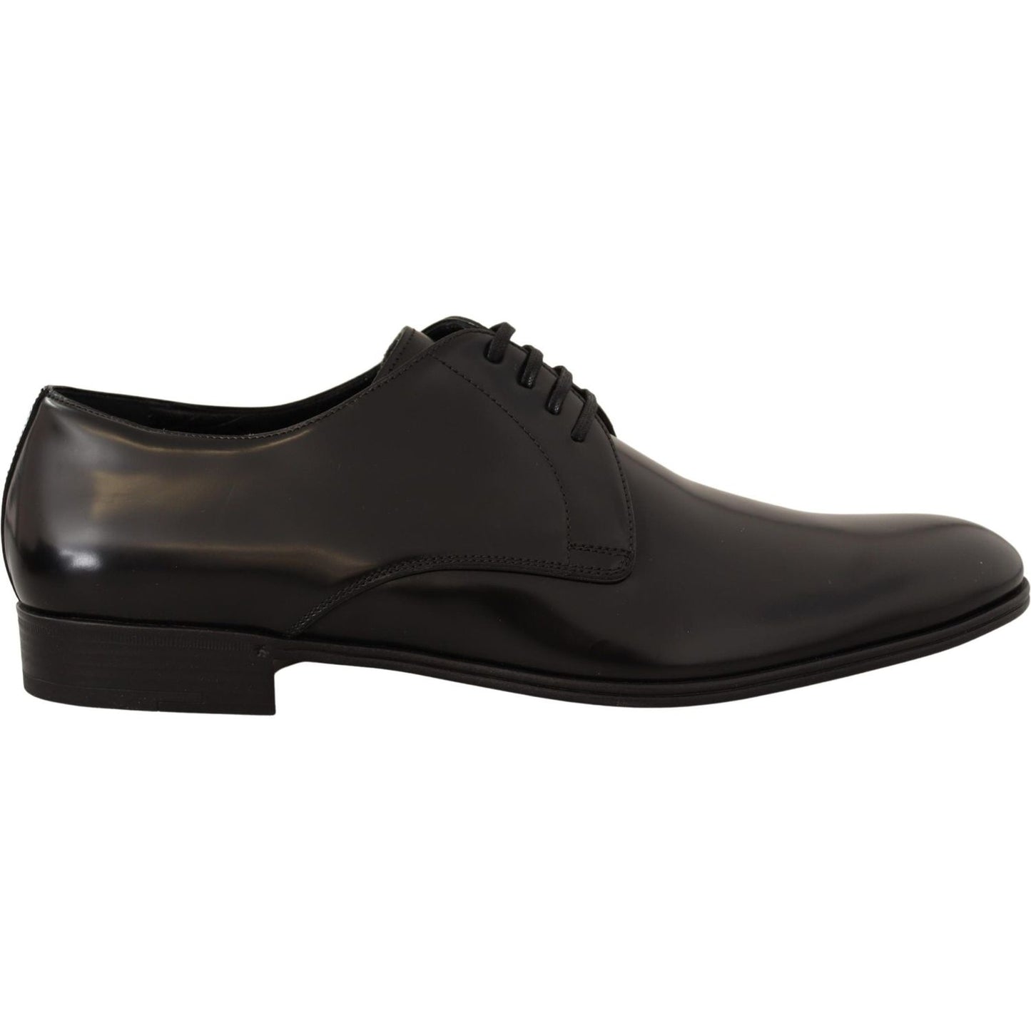 Dolce & Gabbana Elegant Black Leather Derby Shoes black-leather-lace-up-men-dress-derby-shoes-2 Dress Shoes IMG_3704-scaled-5acbf34b-45a.jpg
