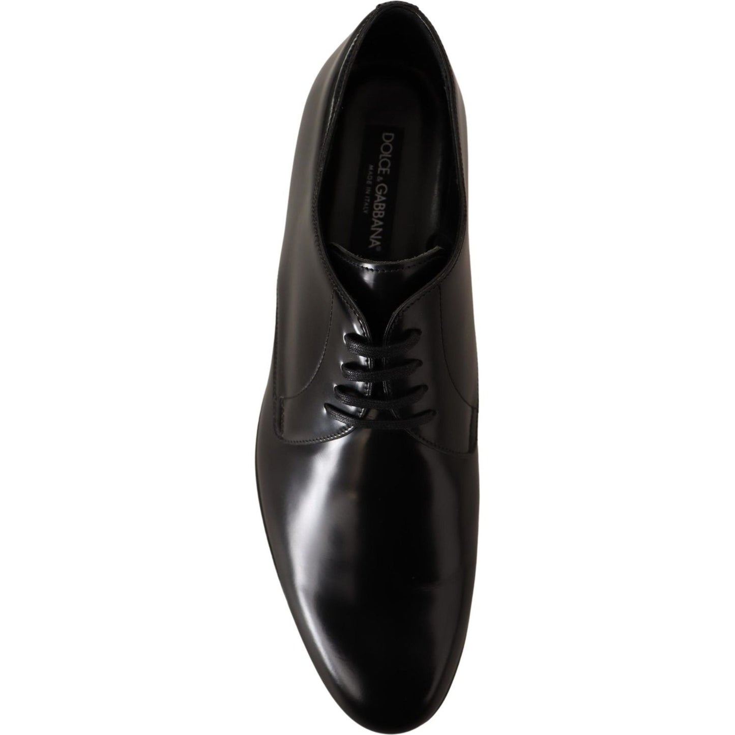 Dolce & Gabbana Elegant Black Leather Derby Shoes black-leather-lace-up-men-dress-derby-shoes-2 Dress Shoes IMG_3709-scaled-08ca1e19-eb8.jpg