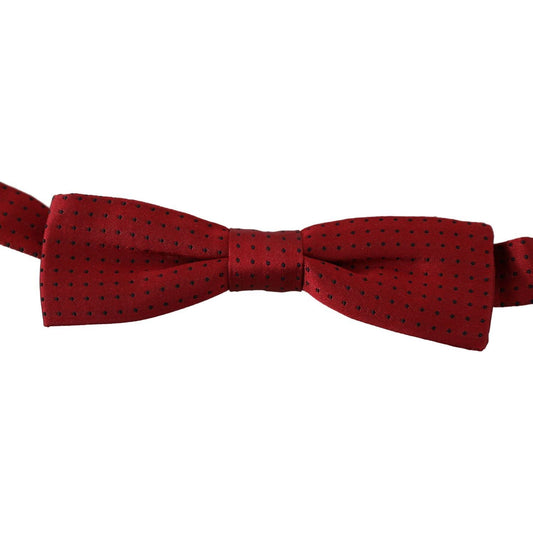 Elegant Red Dotted Silk Bow Tie