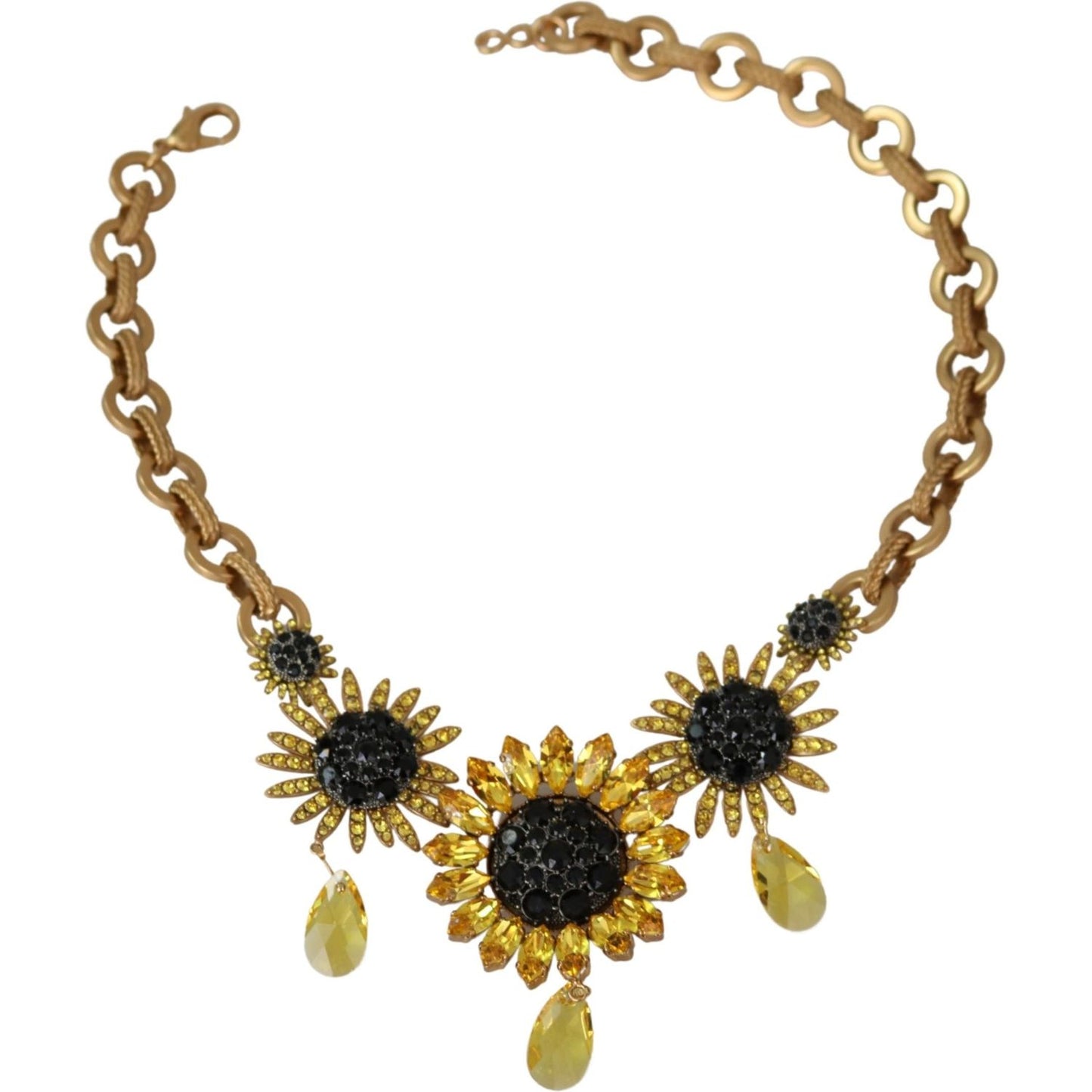Necklace Elegant Gold Floral Crystal Statement Necklace Dolce & Gabbana