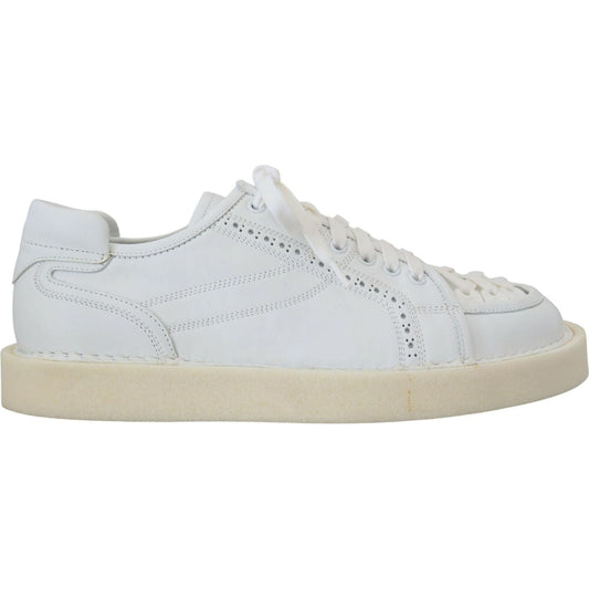 Dolce & Gabbana Elegant White Low Top Oxford Sneakers white-leather-low-top-oxford-sneakers-casual-shoes IMG_3887-scaled-5eb643cc-191.jpg