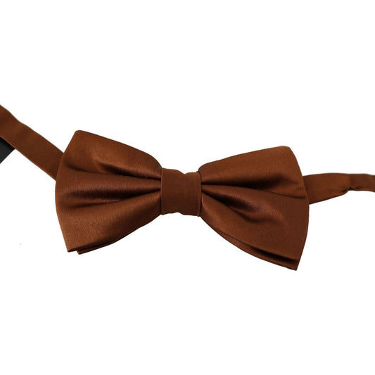 Elegant Silk Bow Tie in Bronze Elegance