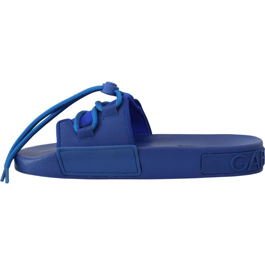 Dolce & Gabbana Elegant Blue Slide Sandals blue-stretch-rubber-sandals-slides-slip-on-shoes IMG_4177-scaled-9d0ce048-a71.jpg