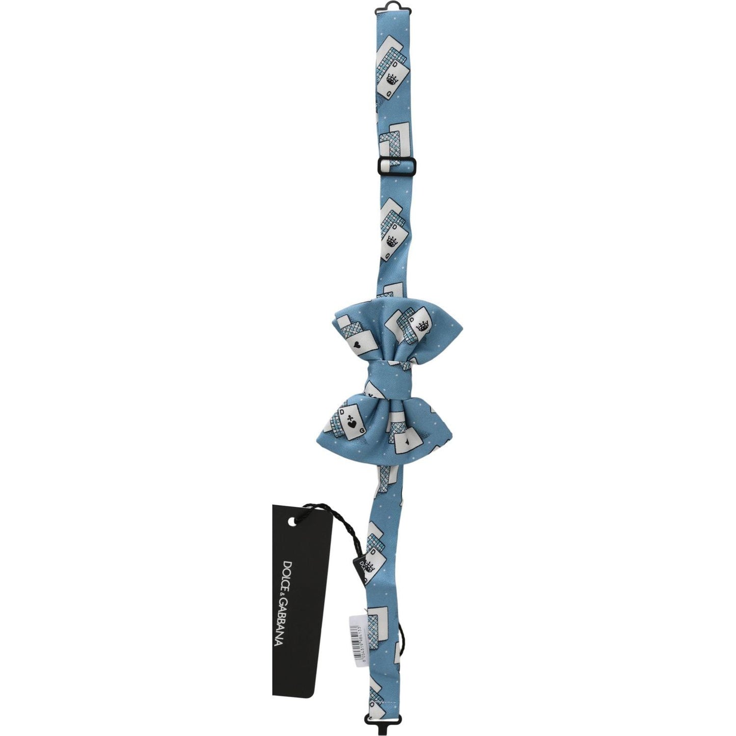 Dolce & Gabbana Elegant Silk Light Blue Bow Tie light-blue-deck-of-cards-adjustable-neck-papillon-bow-tie Bow Tie