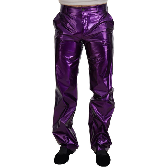 Dolce & Gabbana Elegant Shining Purple Straight Fit Pants purple-shining-men-casual-pants-1 IMG_4262-1-scaled-4d382210-0b1.jpg