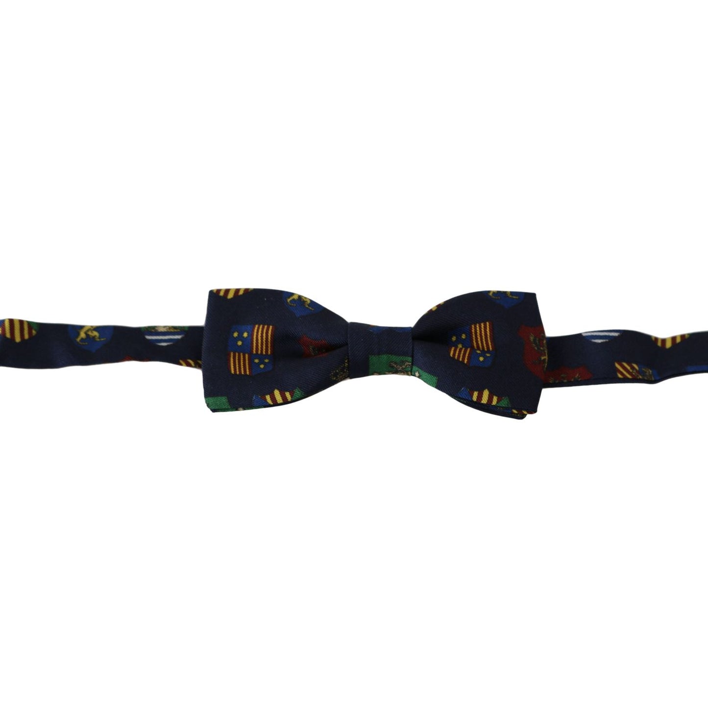 Bow Tie Exquisite Silk Bow Tie in Blue Flags Print Dolce & Gabbana