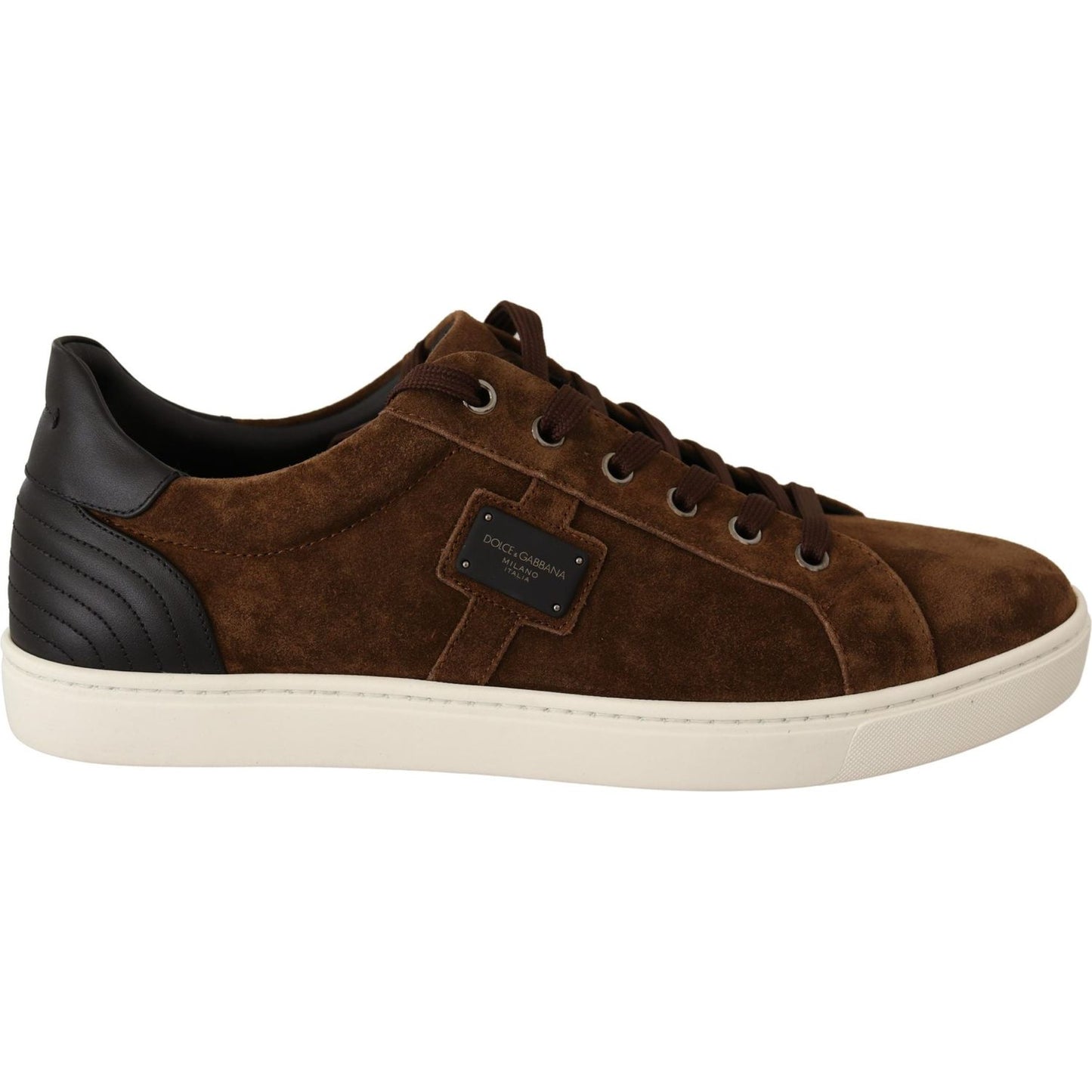 Dolce & Gabbana Elegant Leather Casual Sneakers in Brown brown-suede-leather-mens-low-tops-sneakers