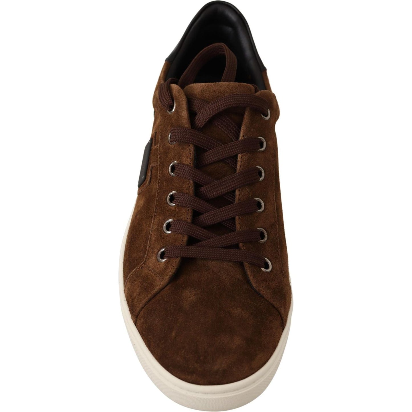 Dolce & Gabbana Elegant Leather Casual Sneakers in Brown brown-suede-leather-mens-low-tops-sneakers