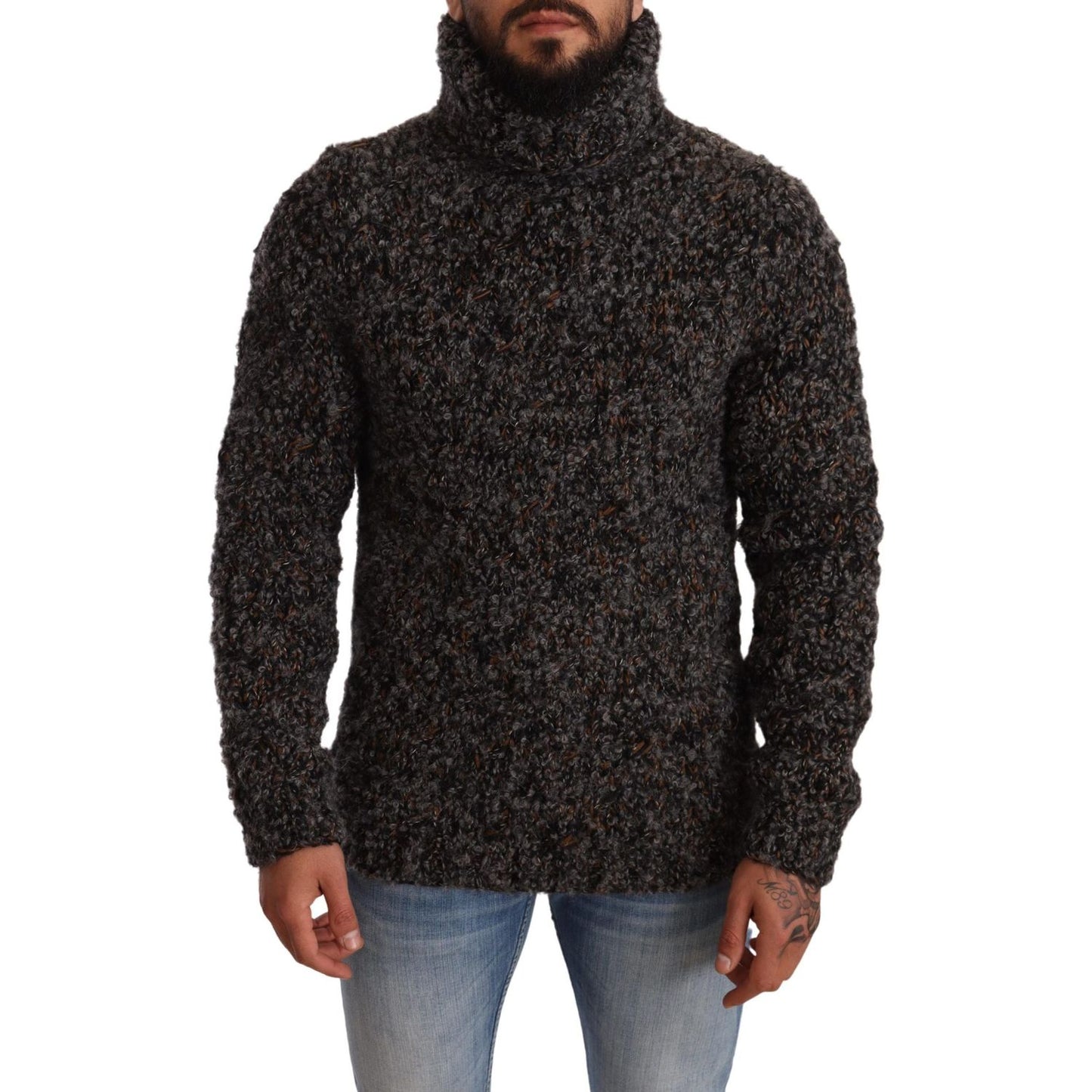 Dolce & Gabbana Gray Wool Blend Turtleneck Pullover Sweater gray-wool-blend-turtleneck-pullover-sweater MAN SWEATERS IMG_4847-scaled-347a2b45-2f7.jpg