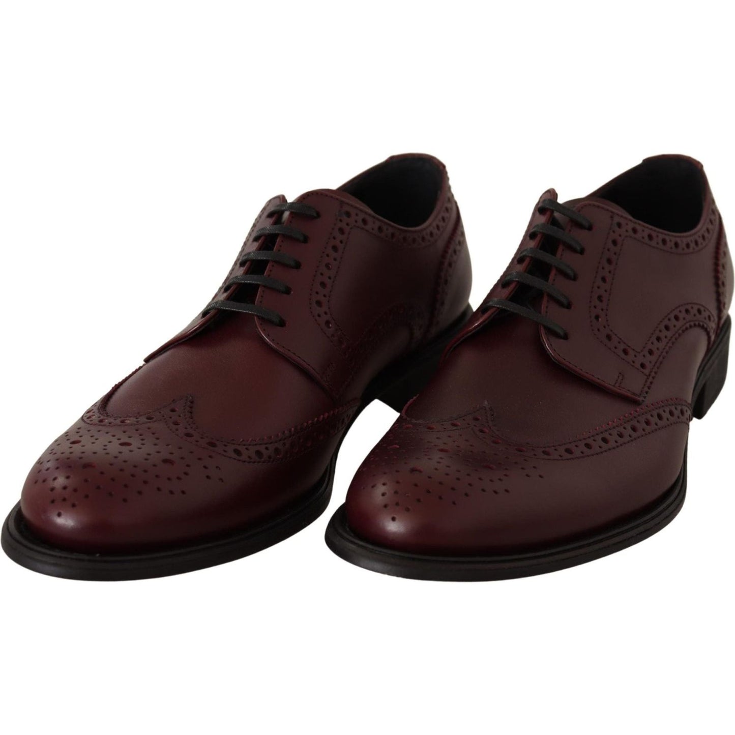 Dolce & Gabbana Elegant Bordeaux Leather Derby Shoes bordeaux-leather-oxford-wingtip-formal-shoes IMG_4866-scaled-af4761d8-ad2.jpg