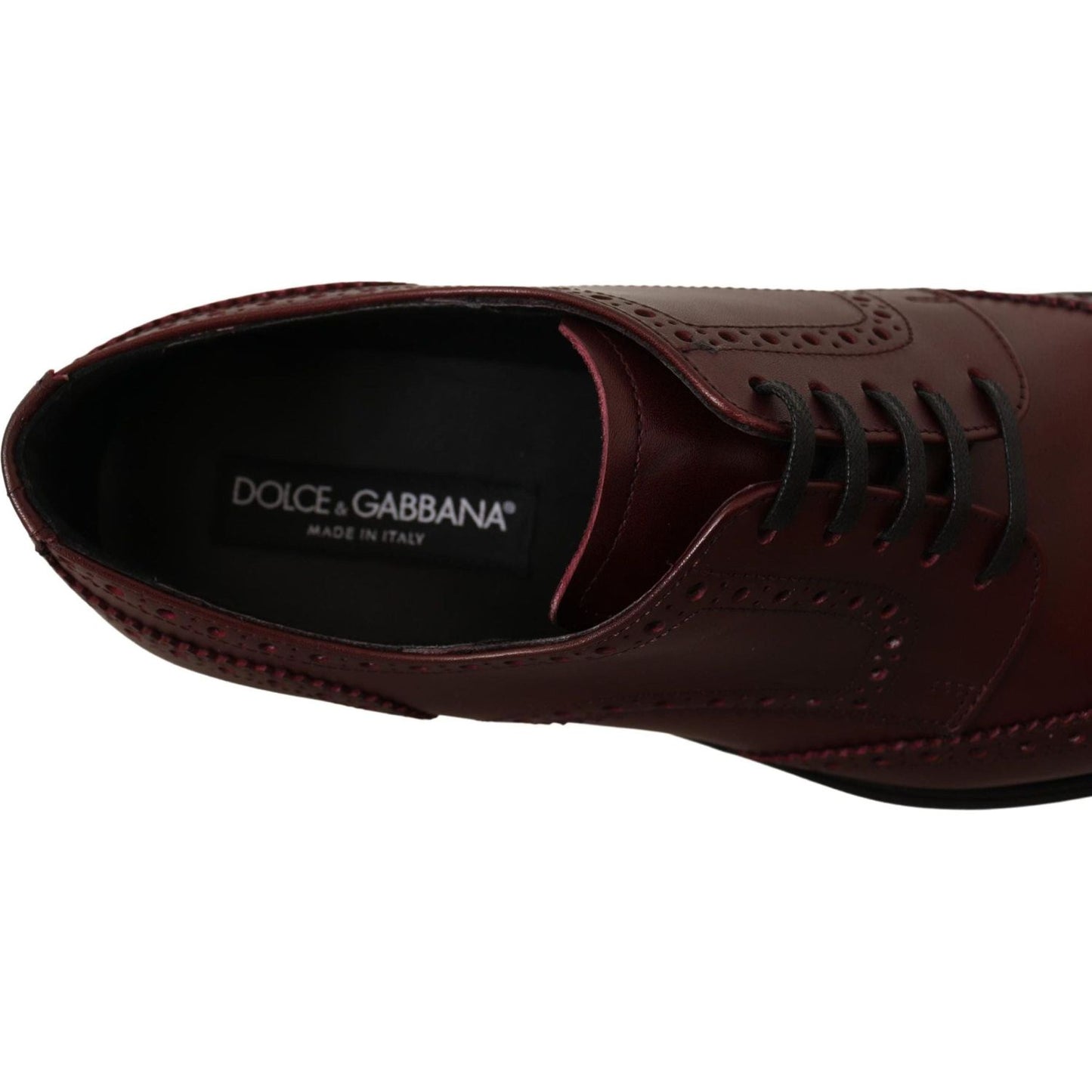 Dolce & Gabbana Elegant Bordeaux Leather Derby Shoes bordeaux-leather-oxford-wingtip-formal-shoes IMG_4873-scaled-049988df-81a.jpg