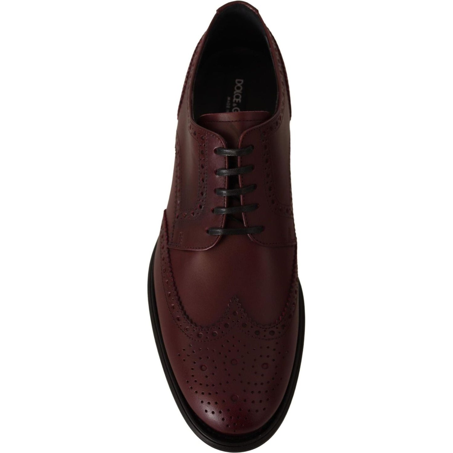Dolce & Gabbana Elegant Bordeaux Leather Derby Shoes bordeaux-leather-oxford-wingtip-formal-shoes IMG_4875-scaled-a512089b-448.jpg
