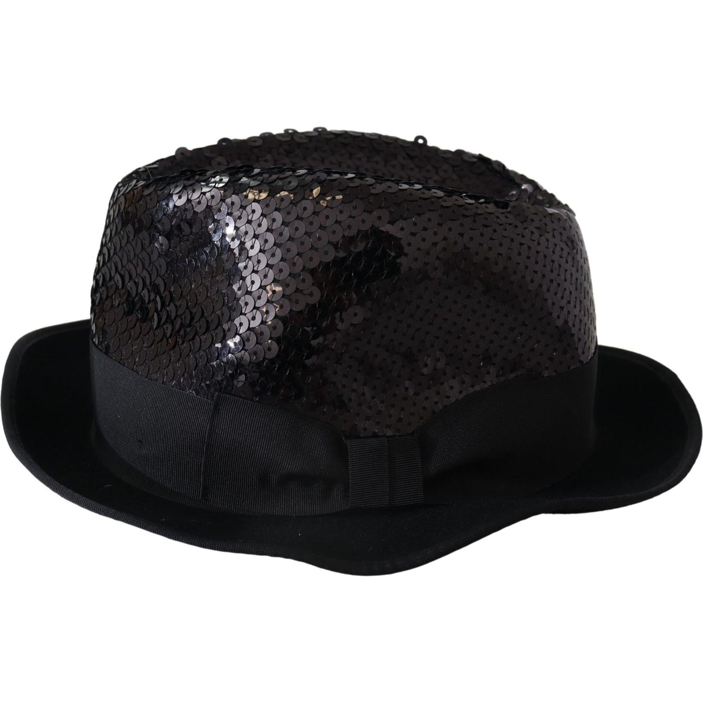 Elegant Black Sequin Fedora Hat