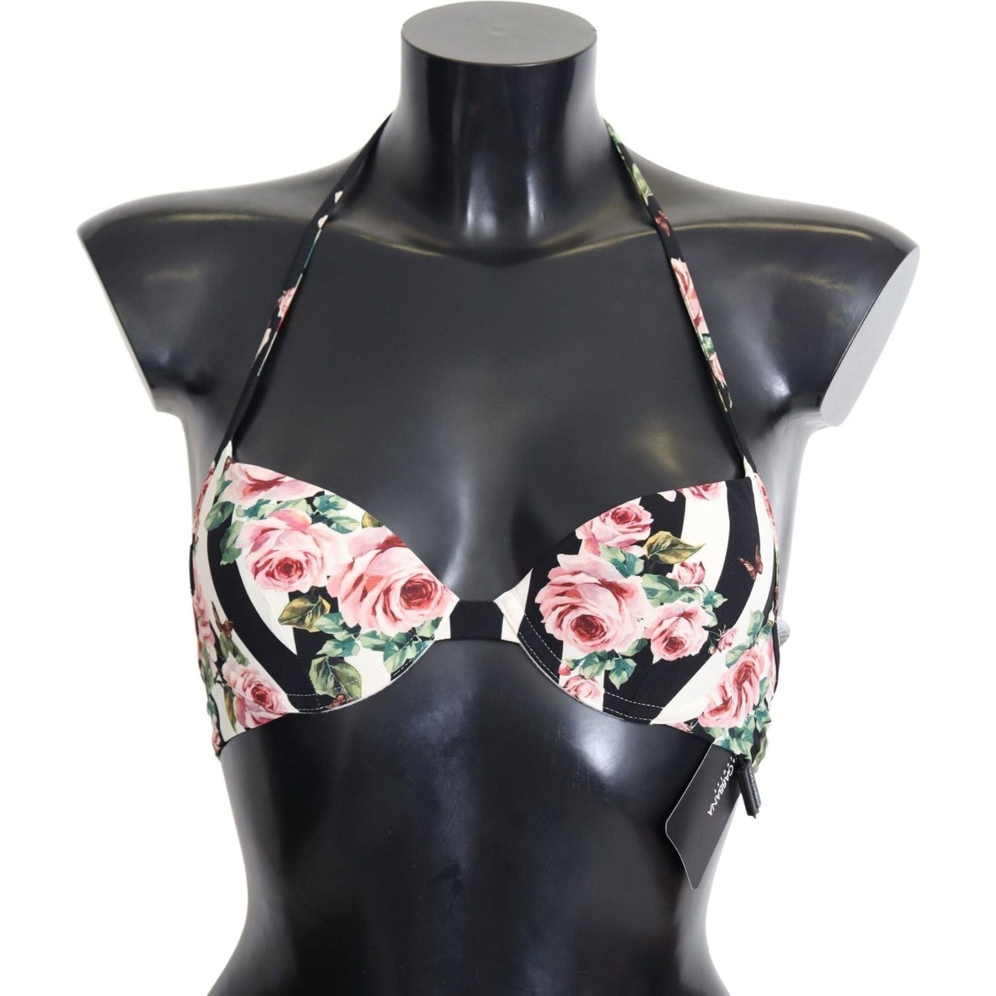 Dolce & Gabbana Elegant Rose Print Bikini Top multicolor-striped-rose-print-swimwear-bikini-tops IMG_5107-scaled-0ca841f9-c7a.jpg