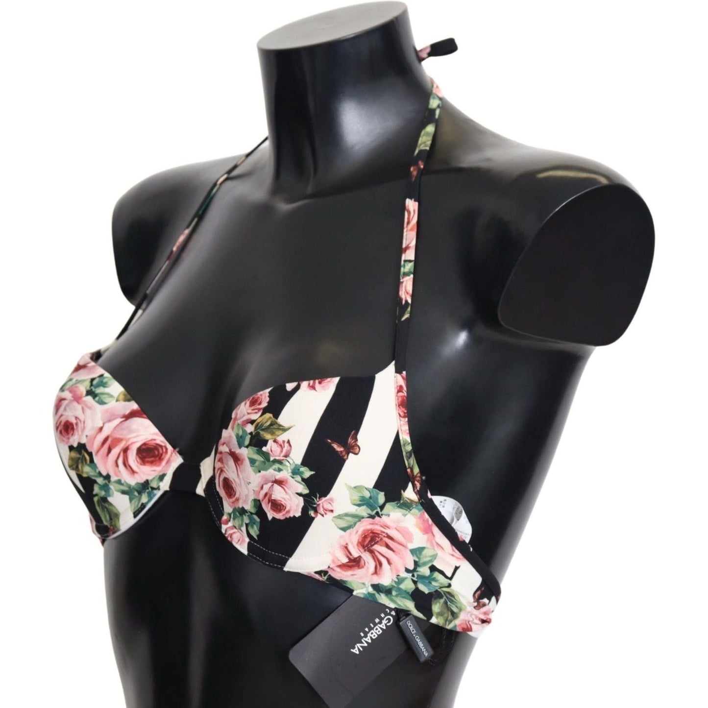 Dolce & Gabbana Elegant Rose Print Bikini Top multicolor-striped-rose-print-swimwear-bikini-tops IMG_5108-8f128a48-8bd.jpg