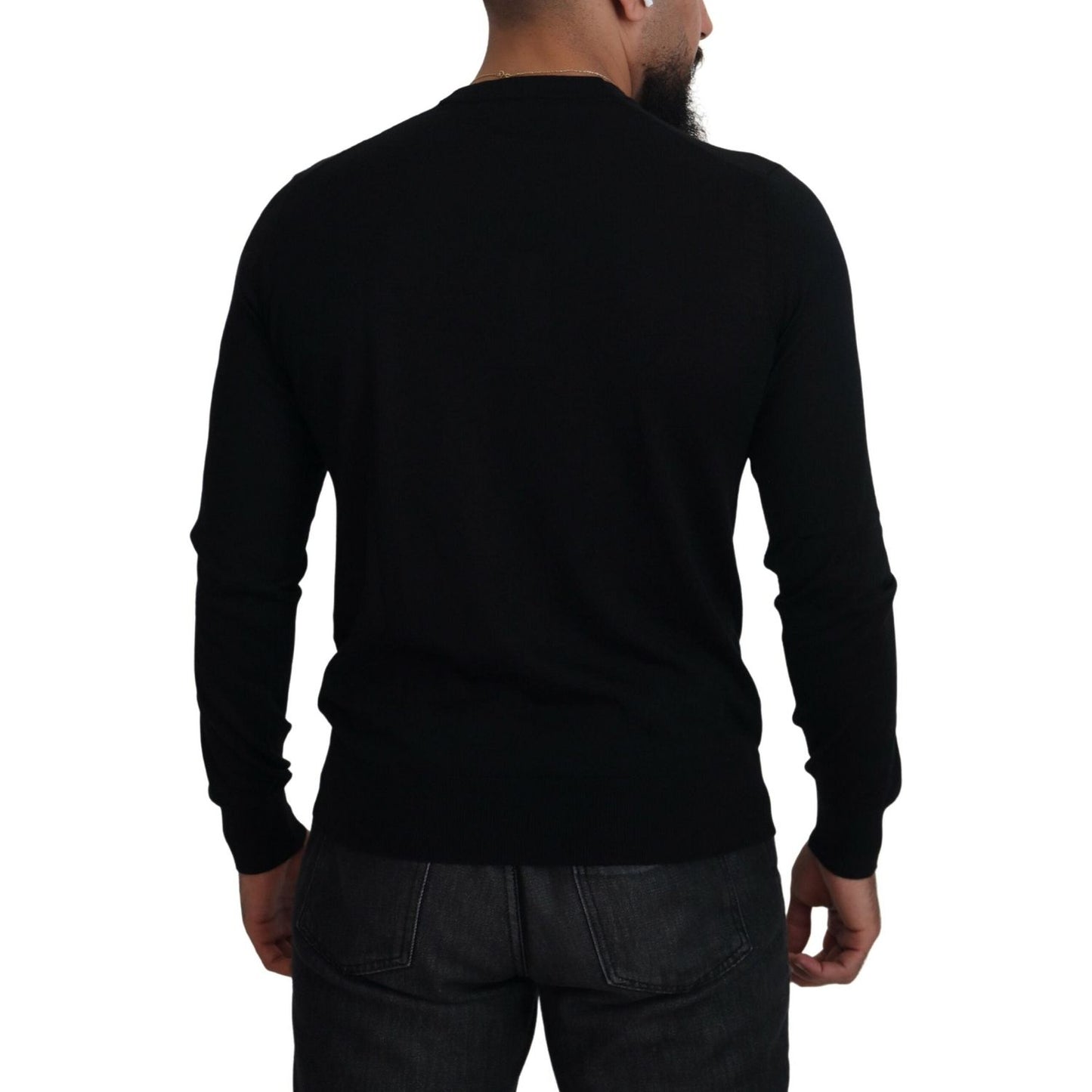 Dolce & Gabbana Elegant Cashmere Cardigan Sweater black-cashmere-button-down-cardigan-sweater-2