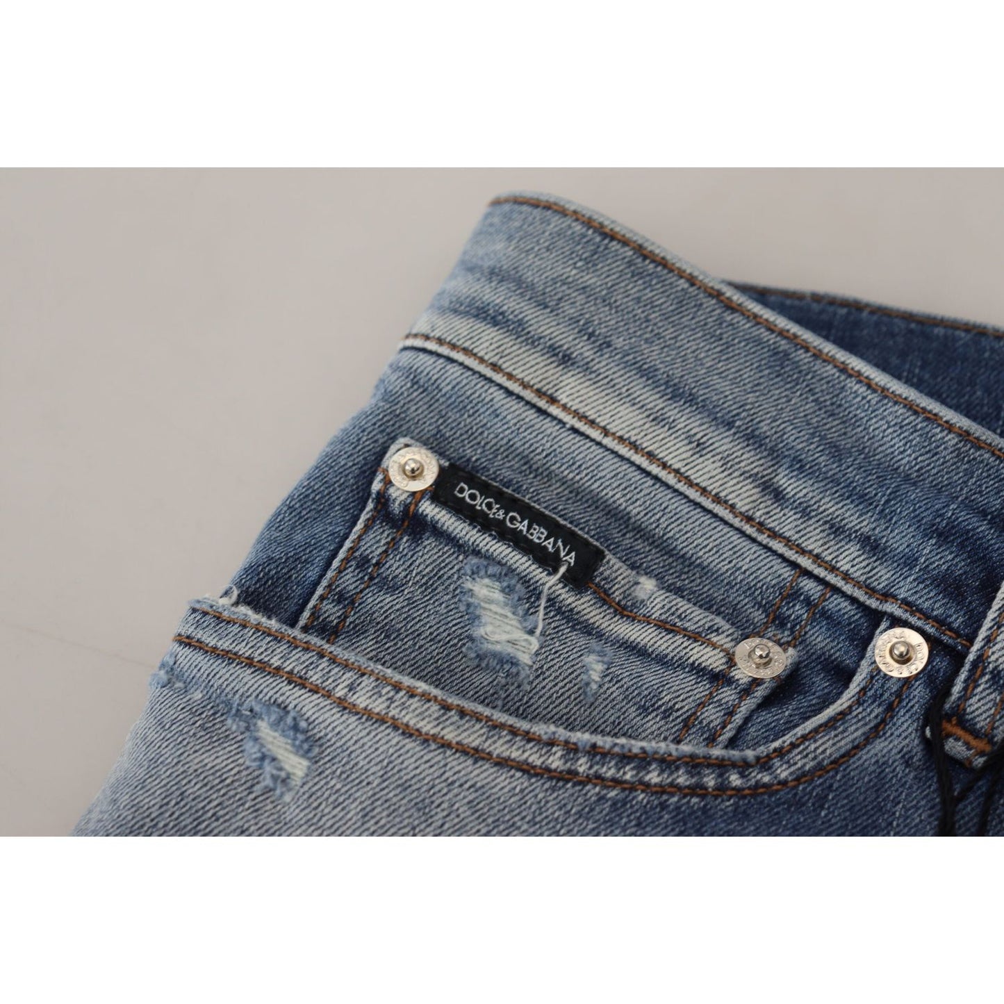 Dolce & Gabbana Chic Slim Fit Italian Denim Jeans blue-wash-skinny-cotton-denim-jeans