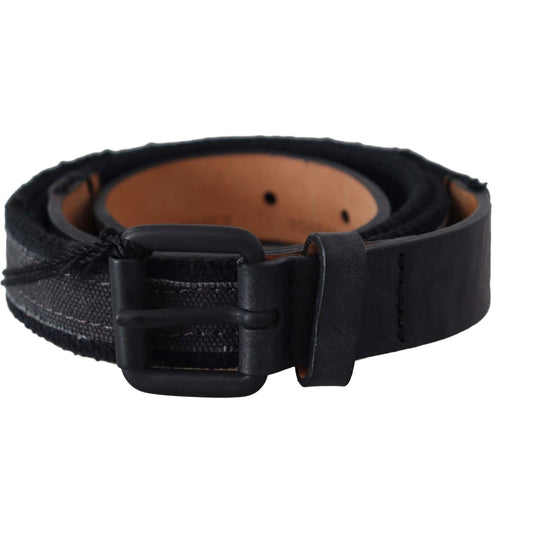 Ermanno Scervino Chic Black Leather Waist Belt black-leather-logo-buckle-waist Belt