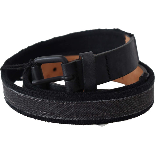 Ermanno Scervino Chic Black Leather Waist Belt black-leather-logo-buckle-waist Belt