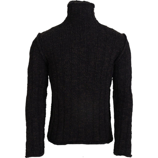 Dolce & Gabbana Elegant Turtleneck Wool-Blend Sweater brown-wool-knit-turtleneck-pullover-sweater