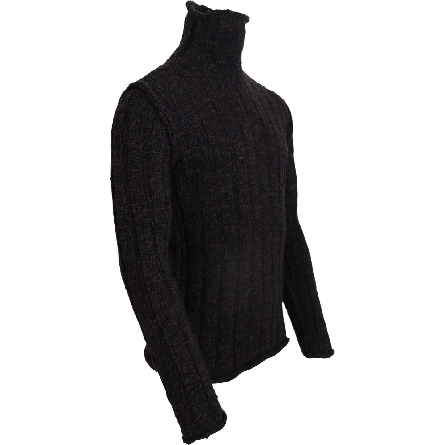 Dolce & Gabbana Elegant Turtleneck Wool-Blend Sweater brown-wool-knit-turtleneck-pullover-sweater