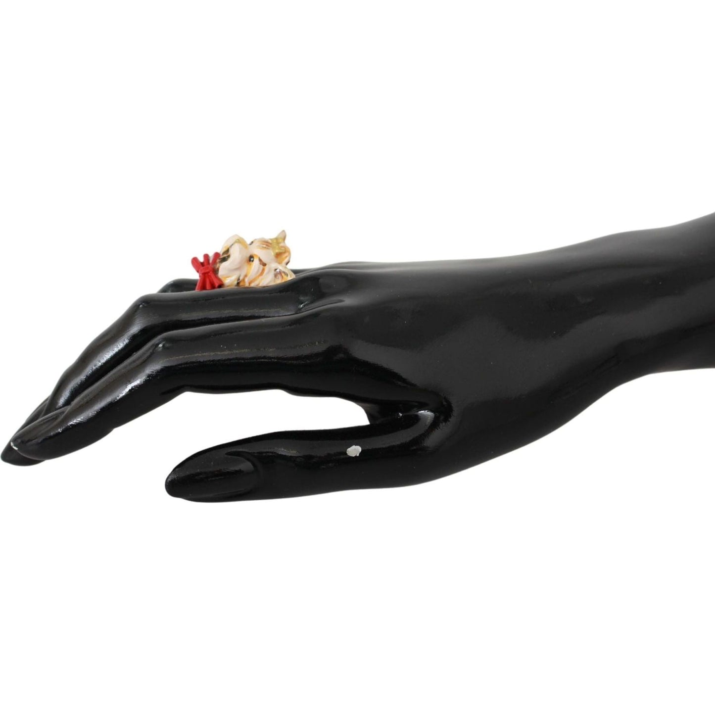 Dolce & Gabbana Chic Canine Gold-Tone Statement Ring gold-brass-resin-beige-dog-pet-branded-accessory-ring IMG_6499-scaled-e9691a3d-179.jpg