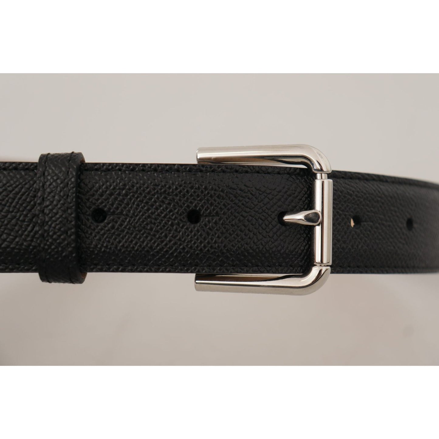 Sleek Black Authentic Leather Belt