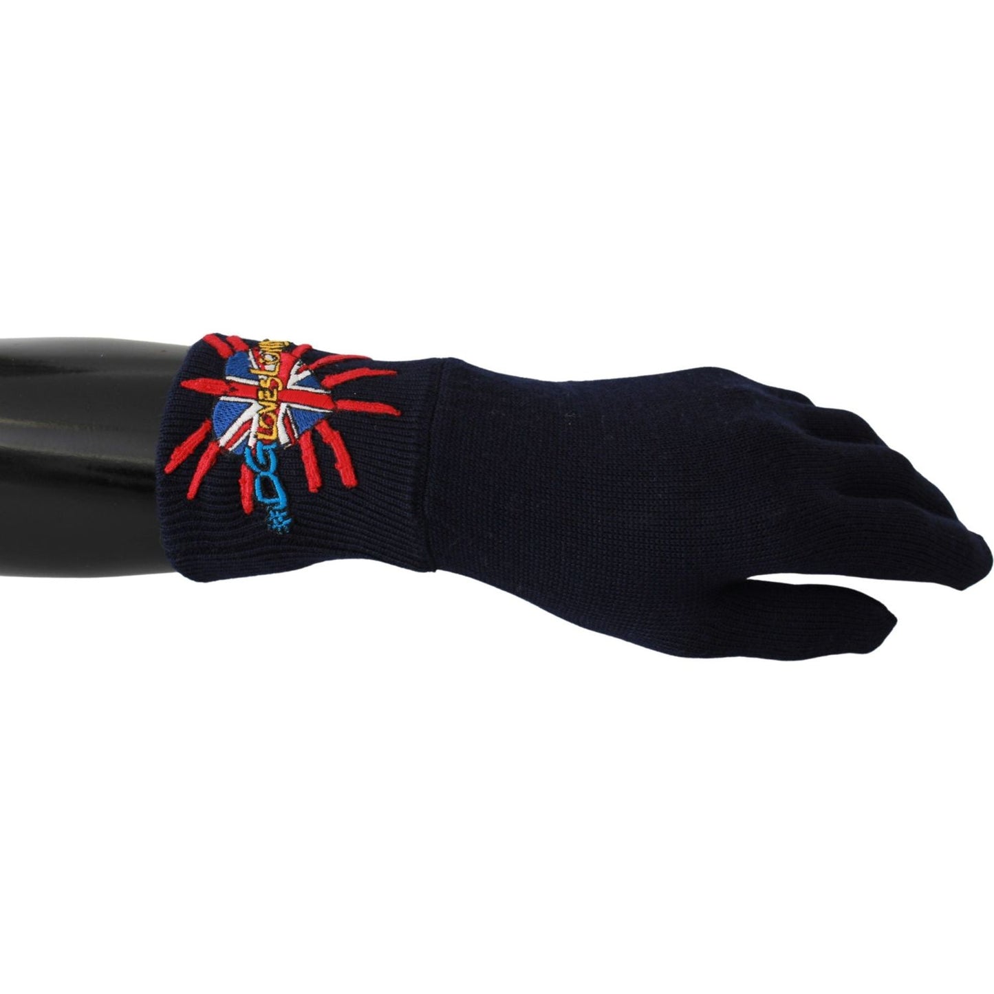 Dolce & Gabbana Blue Virgin Wool Unisex Gloves blue-dgloveslondon-embroidered-wool-gloves IMG_6657-scaled-ae3b202e-818.jpg