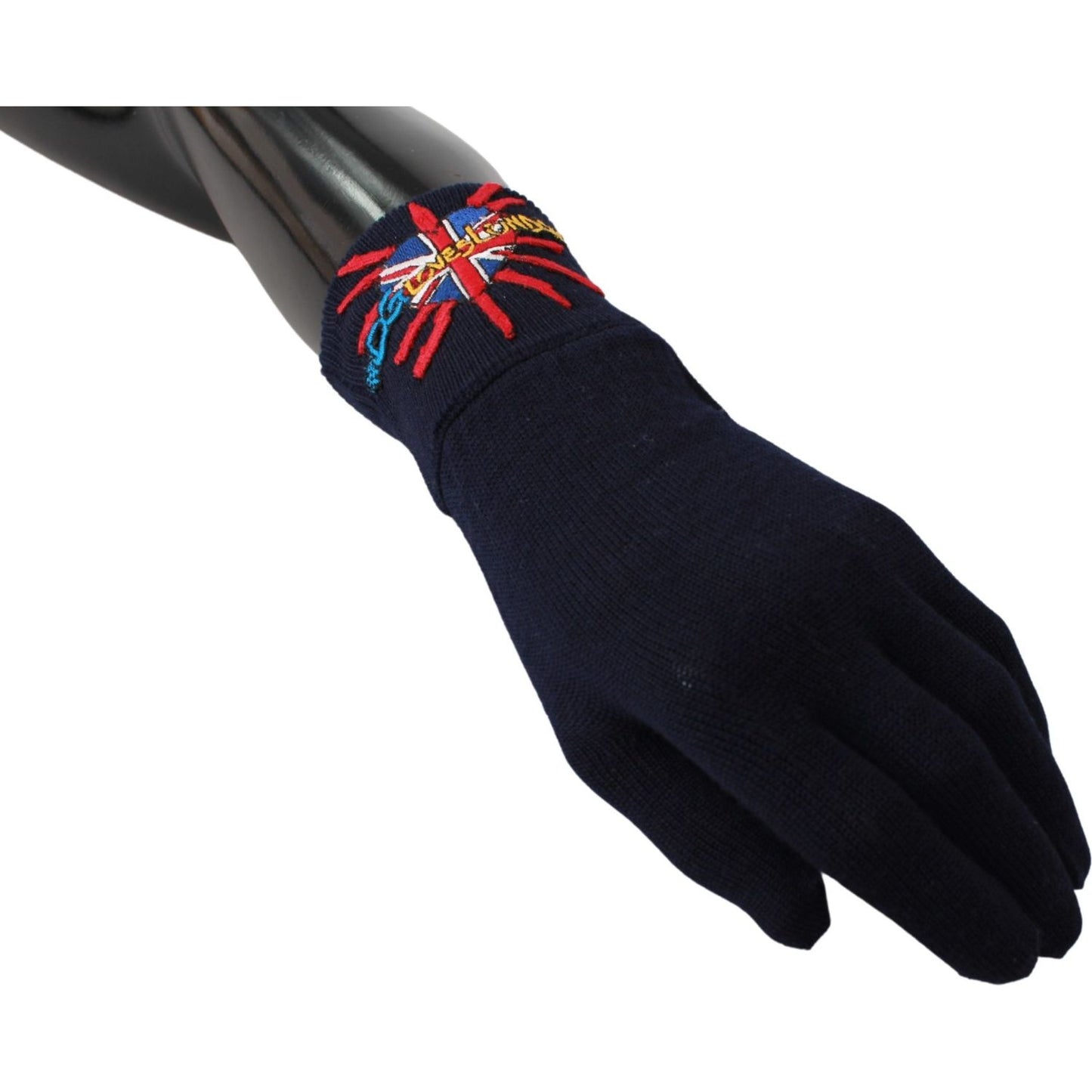 Dolce & Gabbana Blue Virgin Wool Unisex Gloves blue-dgloveslondon-embroidered-wool-gloves IMG_6659-scaled-b2b5aefe-bea.jpg
