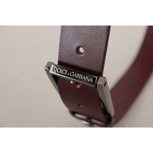 Elegant Brown Leather Designer Belt
