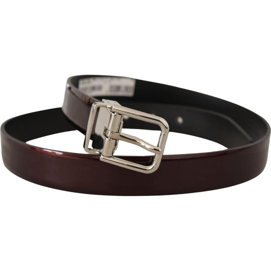 Elegant Dark Brown Patent Leather Belt