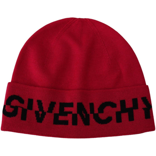 Beanie Hat Elegant Wool Beanie with Signature Contrast Logo Givenchy