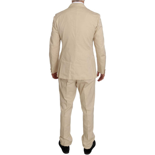 Romeo Gigli Beige Two-Piece Suit with Classic Elegance two-piece-3-button-beige-cotton-solid-suit Suit IMG_7319-scaled.jpg